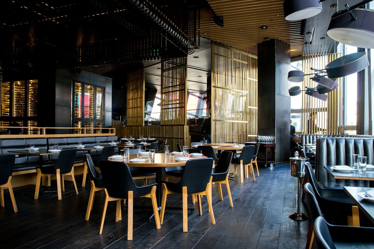 The dining room, laid and waiting for service